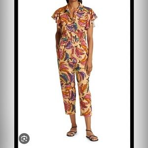 FARM Rio Banana Bunch Frilled Sleeve Jumpsuit - Small